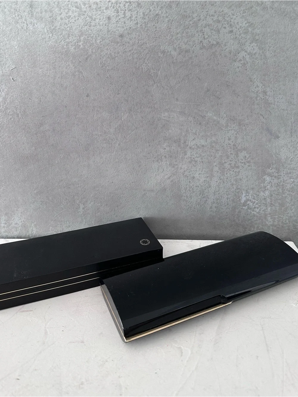 2 MONTBLANC Black Pen Pencil Case w/ Montblanc Guide *EMPTY* Made In Holland